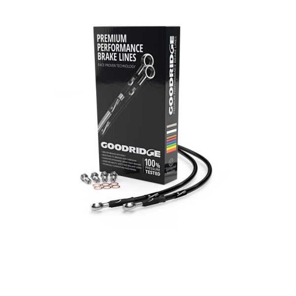 Goodridge 06-15 Triumph Street III 675 Black Front SS Brake Lines Fashion