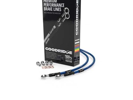 Goodridge 93-99 Triumph Tiger 855 CARB Electric Blue Race Front SS Brake Lines Online Hot Sale