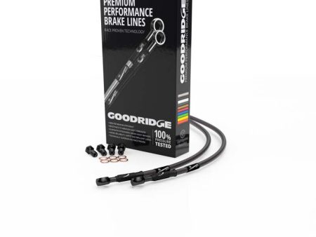 Goodridge 06-15 Triumph Street III 675 Carbon Rear SS Brake Lines w Black Fittings Sale