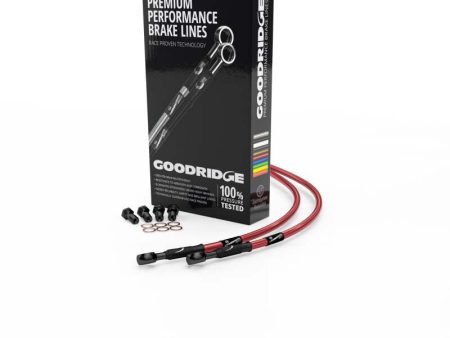 Goodridge 05-07 Suzuki DRZ400SM Red Front SS Brake Lines w Black Fittings For Sale