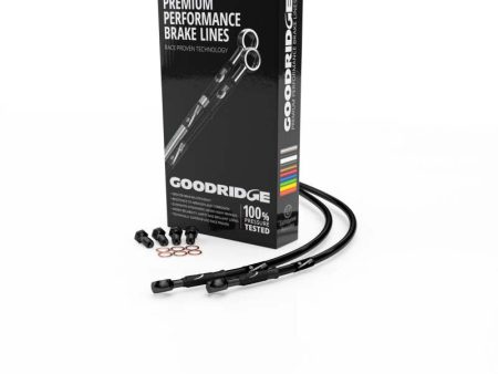 Goodridge 06-15 Triumph Street III 675 Black Race Front SS Brake Lines w Black Fittings For Sale