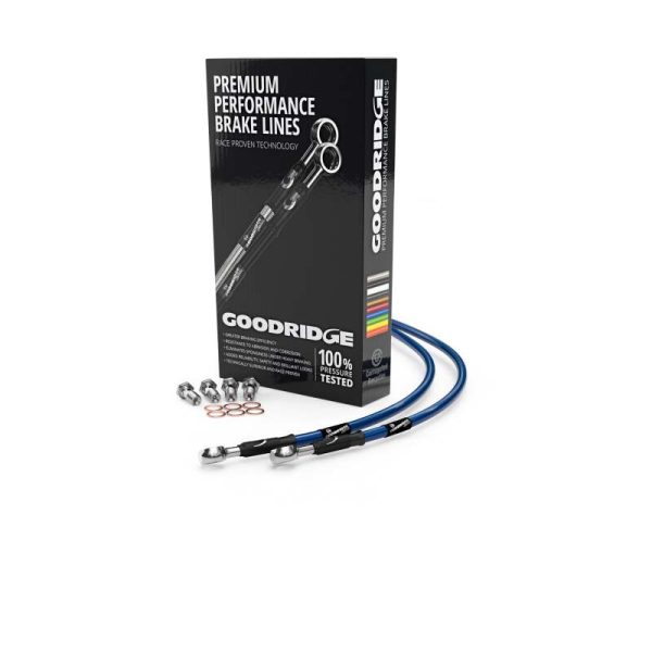 Goodridge 06-16 Triumph 865 Scrambler Electric Blue Front SS Brake Lines Hot on Sale